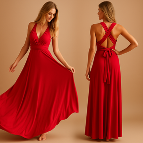 Eleganckie Wickelkleid z Plisowaną Talią i Długimi Wiązaniami | Mila 1