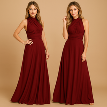 Eleganckie Wickelkleid z Plisowaną Talią i Długimi Wiązaniami | Mila 2