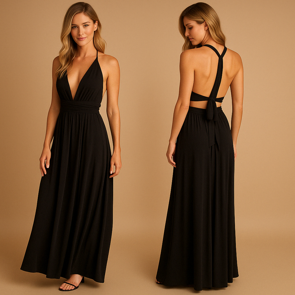 Eleganckie Wickelkleid z Plisowaną Talią i Długimi Wiązaniami | Mila 5