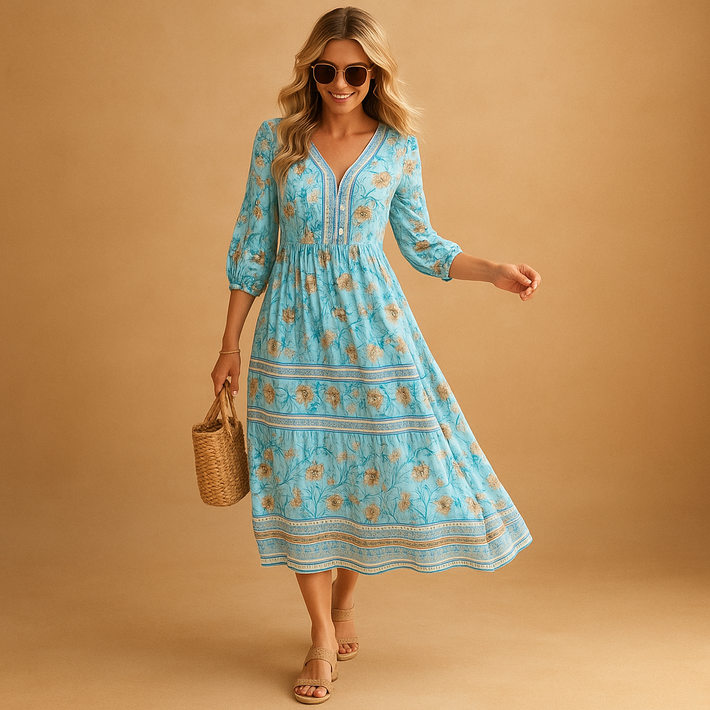 Lekkie boho letnie sukienka z luźnym krojem | Nina 1
